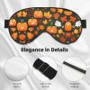 Happy Thanksgiving Day Pumpkin Print Eye Mask,Silk-Like Sleep Mask,Night Sleeping Mask for Men Women,for Sleep Relaxation view 4