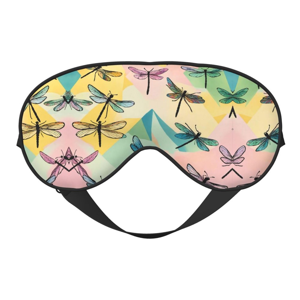 Dragonfly Print Eye Mask,Silk-Like Sleep Mask,Night Sleeping Mask for Men Women,for Sleep Relaxation