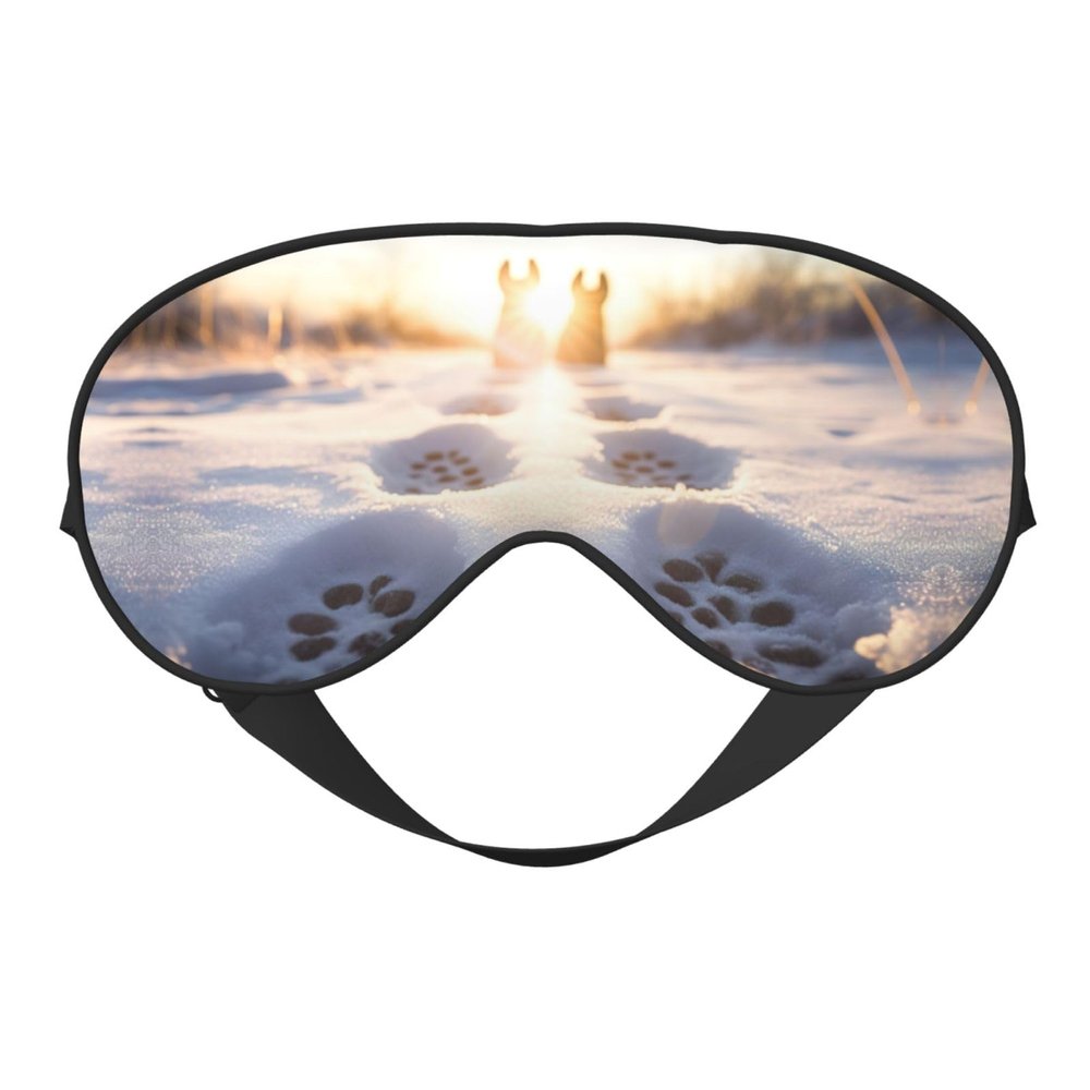 Dog Paw Prints Print Eye Mask,Silk-Like Sleep Mask,Night Sleeping Mask for Men Women,for Sleep Relaxation