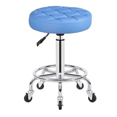 Aikimfuly Adjustable Rolling Swivel Stool with Wheels - PU Leather Round Office Drafting Chair for Medical Spa, Salon, and Tattoo Studios