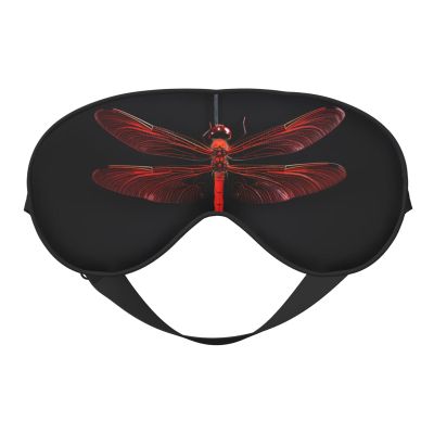 Abstract Red Dragonfly3 Print Eye Mask,Silk-Like Sleep Mask,Night Sleeping Mask for Men Women,for Sleep Relaxation