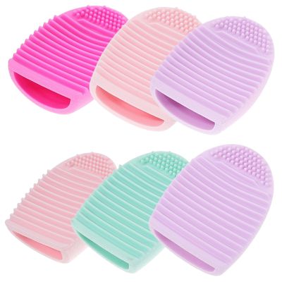 Gatuida Silicone Beauty Brush Cleaning Pad 6pcs Egg Brush Cleaner for Makeup Tools