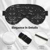 Black Round Dot Print Eye Mask,Silk-Like Sleep Mask,Night Sleeping Mask for Men Women,for Sleep Relaxation view 4