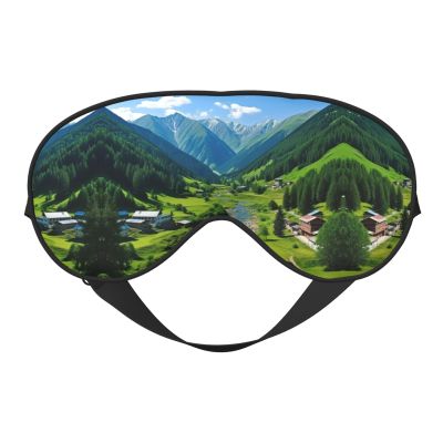 Alpine Scenery Vivid Sky Above Print Eye Mask,Silk-Like Sleep Mask,Night Sleeping Mask for Men Women,for Sleep Relaxation