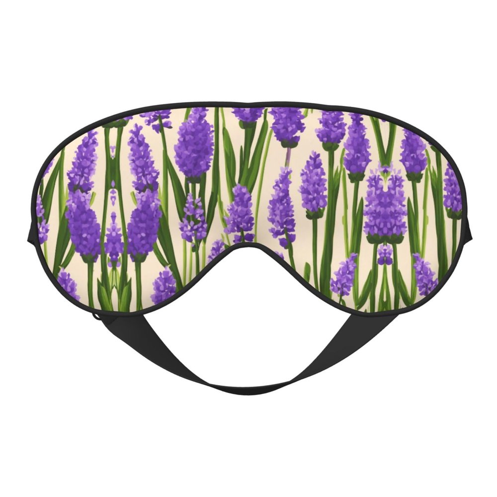 Lavender Stamp Print Eye Mask,Silk-Like Sleep Mask,Night Sleeping Mask for Men Women,for Sleep Relaxation