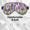 Lavender Stamp Print Eye Mask,Silk-Like Sleep Mask,Night Sleeping Mask for Men Women,for Sleep Relaxation view 3