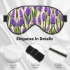 Lavender Stamp Print Eye Mask,Silk-Like Sleep Mask,Night Sleeping Mask for Men Women,for Sleep Relaxation view 4