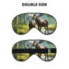 Deer Bear Moose Print Eye Mask,Silk-Like Sleep Mask,Night Sleeping Mask for Men Women,for Sleep Relaxation view 2