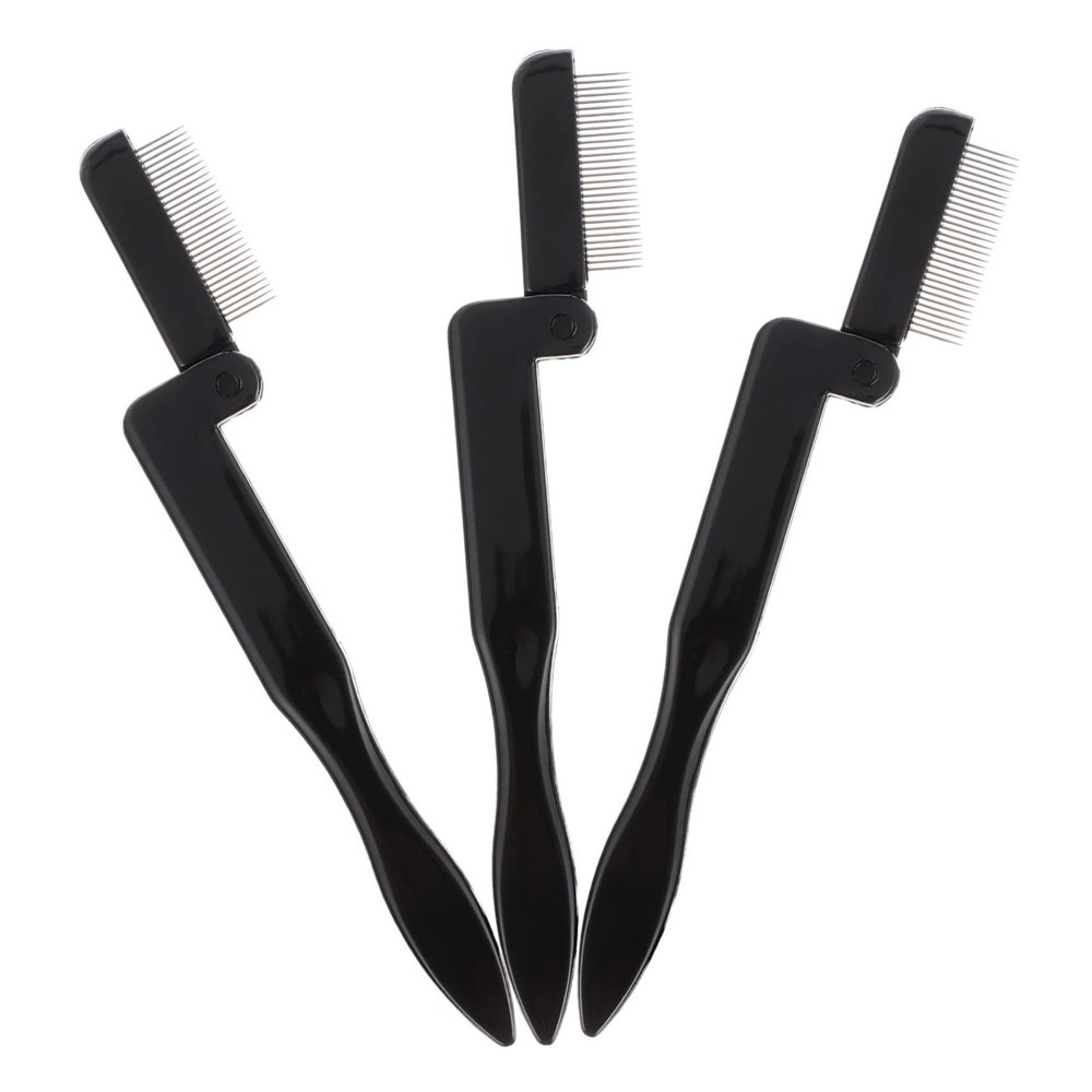 Gatuida 3pcs Portable Eyebrow Comb Brush Mini Folding Lash Comb Eyebrow Grooming Tool Makeup Accessories Lash Curler