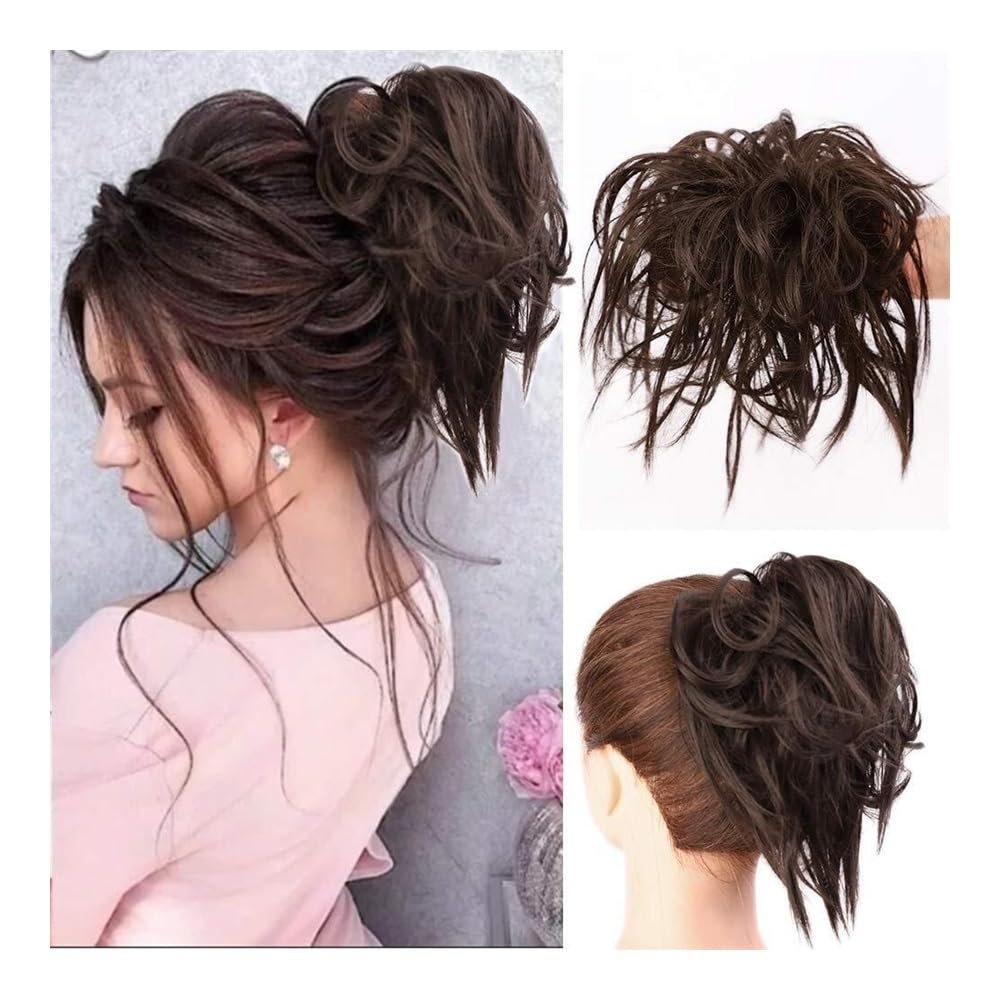 zhongxlla Hair Bun, Messy Bun Hair Extension with Elastic Band - Tousled Updo Scrunchies for Women & Girls For Women Girls