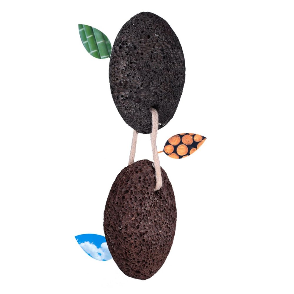 SKISUNO 2pcs Natural Lava Stone Foot Washboard Pumice Stone Scrub for Callus Repair