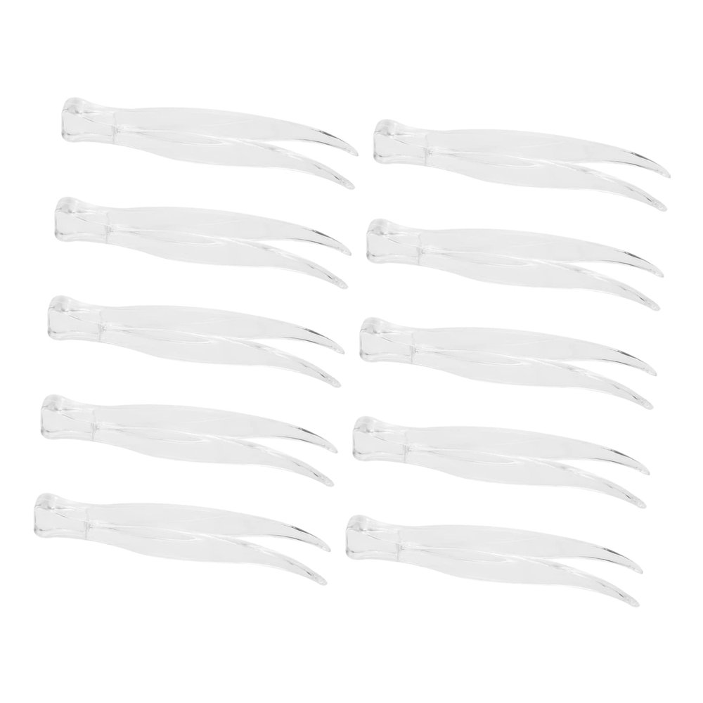 SOLUSTRE 25pcs Plastic Tweezers Scale Tweezers for Weight Block Balancing and Makeup Application Curved Design for Easy Handling Lightweight and Portable