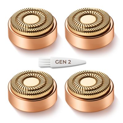 Gen 2 Replacement Heads for Finishing Touch Flawless Facial Hair Removal for Women, Also fits Profeir innobeaut gurelax EVIEY KRADAA VISOFO bikurpia Hair Remover Razor Generation 2 (Set of 4)