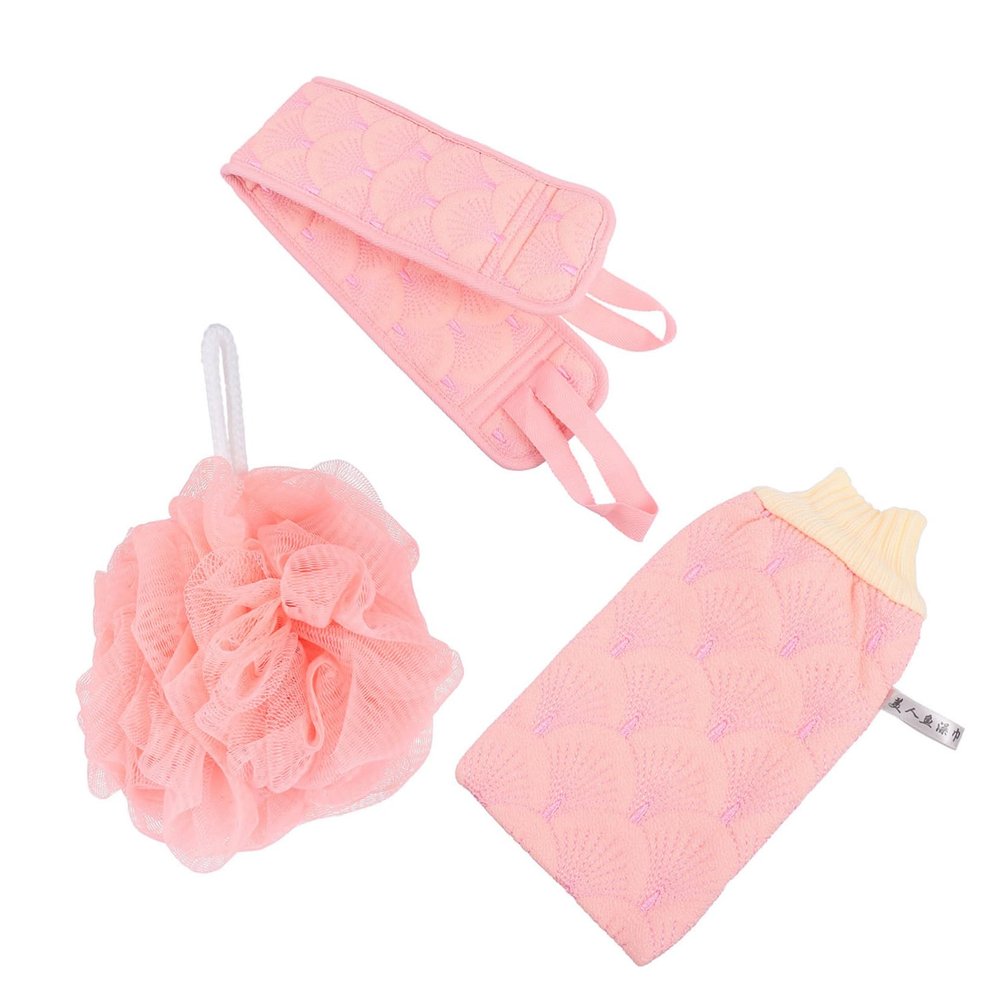 VINTORKY 1set Portable Shower Ball Bath Shower Glove Long Bath Strip Back Scrubber Set Gentle Body Scrub Brush for Use