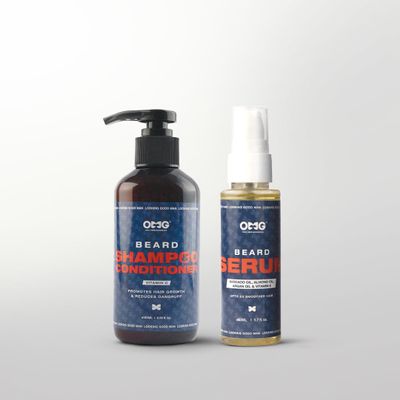 O.M.G/ Be=ard Shampoo & Conditioner 180ml and OMG Beard Serum 50ml Combo | Promotes Hair Growth, Gives Shine, Reduces Dandruff | Contains Natural Oils and Enriched with Vitamin E & Vitamin C
