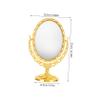Cabilock Unique Double-Sided Rotating Desktop Mirror Oval Shape Stand Mirror High Clarity for Makeup Grooming Office Dorm Travel view 2