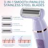 Electric Shaver for Women, Waterproof Hair Shaver Razors for Legs, Arm, Underarms, Bikini, USB Rechargeable, Wet & Dry Waterproof Bikini Trimmer for Woman, Purple view 3