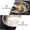 SKISUNO 2pcs Men's Wet Shaving Tools Brush Stainless Steel Bowl Comfortable to Hold Design view 2