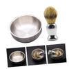 SKISUNO 2pcs Men's Wet Shaving Tools Brush Stainless Steel Bowl Comfortable to Hold Design view 4