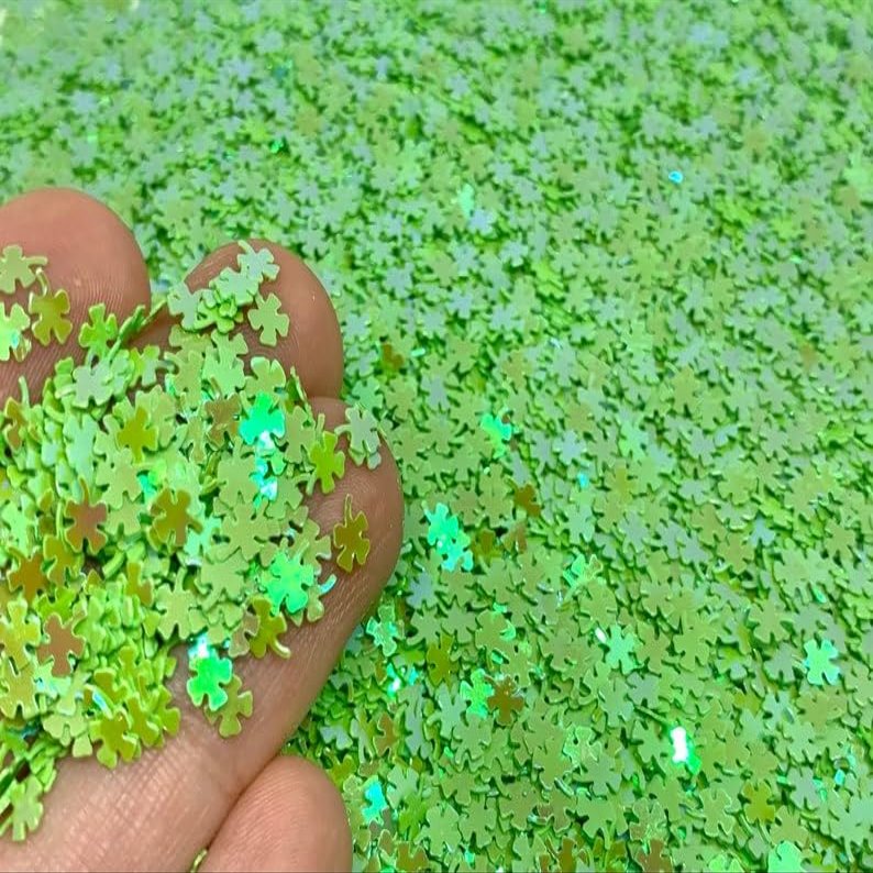 15g // Shamrock Glitter // Green Four Leaf Clover Confetti