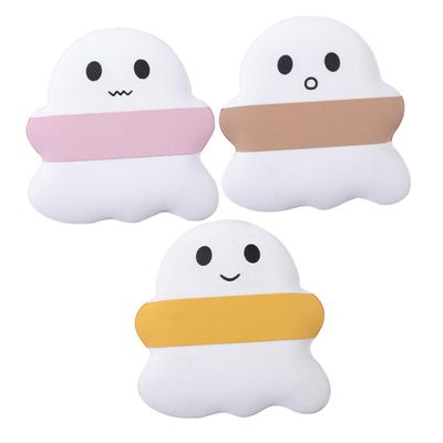 VICASKY 3pcs Cute Ghost Makeup Puff Dual-use Face Powder for Women Wet Dry Application Gentle Texture Compact for Travel for Beginners and Professionals