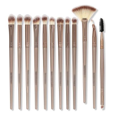 12 Eye Makeup Brushes Set Soft Bristles Eye Shadow Brush Nose Shadow Detail Eye Liner Brush(Argento)