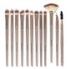 12 Eye Makeup Brushes Set Soft Bristles Eye Shadow Brush Nose Shadow Detail Eye Liner Brush(Argento) view 1