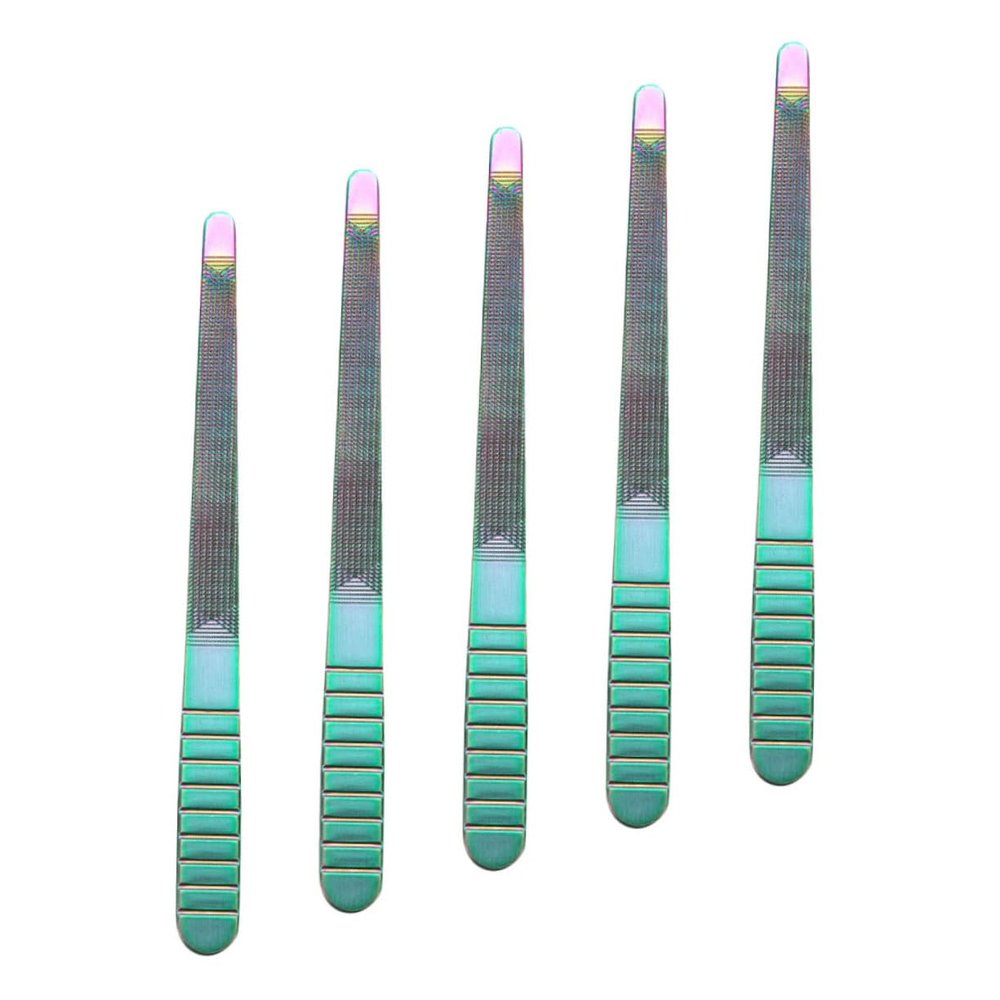 VICASKY 5pcs Professional Nail File Stainless Files for Fingernails Toenails Buffer Cuticle Bit for Manicure