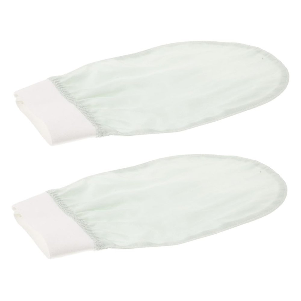 LALADEFIEE 2pcs Silk Exfoliating Mitts for Smooth Skin Soft Silk Bath Scrubber Body Exfoliator Gloves for Home and Travel Gentle Dead Skin Removal Portable and Fit