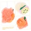 WEKADRIN 3Pcs Fruit-Shaped Bath Flowers Exfoliating Shower Balls for Body Cleansing Soft Bath Scrubbers for Adults Colorful Accessories Random Style view 4