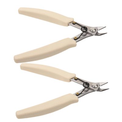NOLITOY 2pcs Nail Art Tweezers Tool Rhinestone Remover Nipper Metal Chain Cutter Scissor Nail Removal Pliers for Salons
