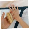 CALLARON Nail Brush Set 2 Sided Natural Boar Bristle Wooden Brush Soft Fingernail Scrubber for Home Travel Random Color view 3