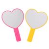 PartyKindom 2pcs Heart Shape Handheld Mirror Eco-Friendly Handle Portable Makeup Mirror for Women High Definition Surface view 1