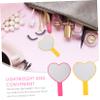 PartyKindom 2pcs Heart Shape Handheld Mirror Eco-Friendly Handle Portable Makeup Mirror for Women High Definition Surface view 3