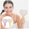 PartyKindom 2pcs Heart Shape Handheld Mirror Eco-Friendly Handle Portable Makeup Mirror for Women High Definition Surface view 4