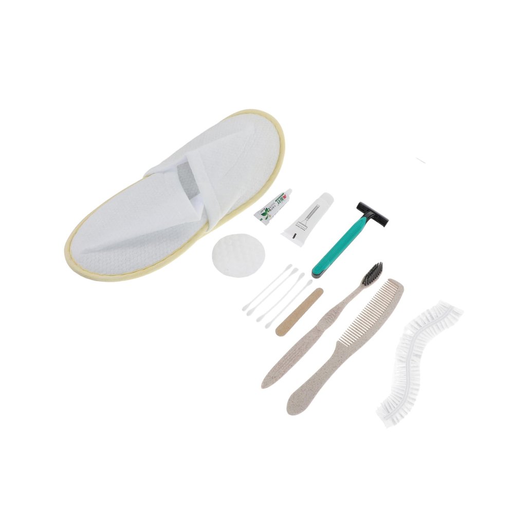 PartyKindom 1set Disposable Personal Cleaning Travel Essentials Hotels and Homestays Includes Toothbrush Comb Slippers Nursing Bag for Stays and Vacations