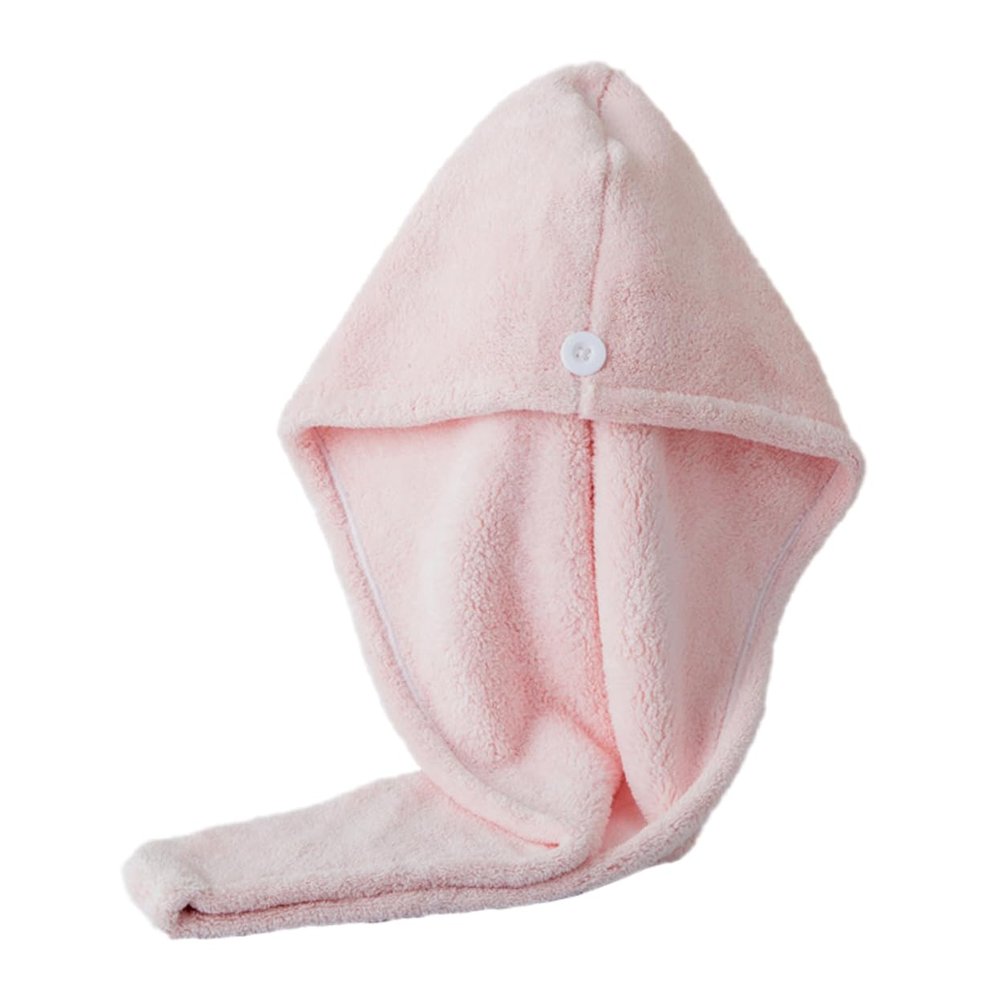 GALPADA Absorbent Coral Hair Drying Cap -Dry Towel for Women Lightweight Portable and Quick Moisture Absorption Pink Home and Travel Use