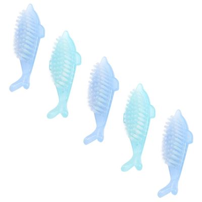 Gatuida 5pcs Nail Dust Cleaner Brush Dolphin-shaped Pedicure Brush Nail Cleaning Tool Home Travel Outdoor Random Color
