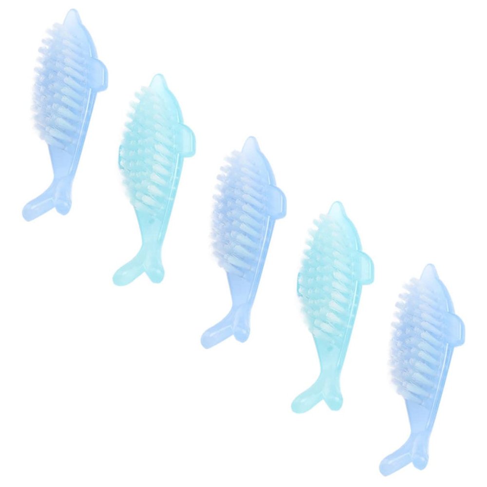 Gatuida 5pcs Nail Dust Cleaner Brush Dolphin-shaped Pedicure Brush Nail Cleaning Tool Home Travel Outdoor Random Color
