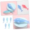 Gatuida 5pcs Nail Dust Cleaner Brush Dolphin-shaped Pedicure Brush Nail Cleaning Tool Home Travel Outdoor Random Color view 2