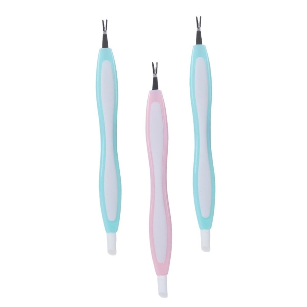 Ipetboom 3pcs Stainless Steel Nail Cleaners Cuticle Fork Dead Skin Remover for Fingernail File Fork Skin Treatment