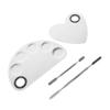 DECOMELODY 2pcs Stainless Steel Makeup Mixing Palette Spatula Brush Handheld Palette for Foundation Lipstick Cosmetics Salon Use view 1