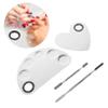 DECOMELODY 2pcs Stainless Steel Makeup Mixing Palette Spatula Brush Handheld Palette for Foundation Lipstick Cosmetics Salon Use view 4