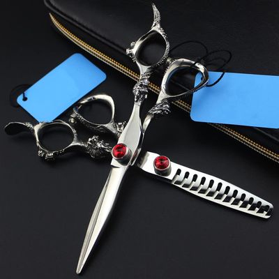 USZWBY Hair Cutting Shears Kit, 6 Inch Professional Steel Gem Scissor Dragon Handle Hair Haircut Thinning Barber Cutting Shears Hairdressing S