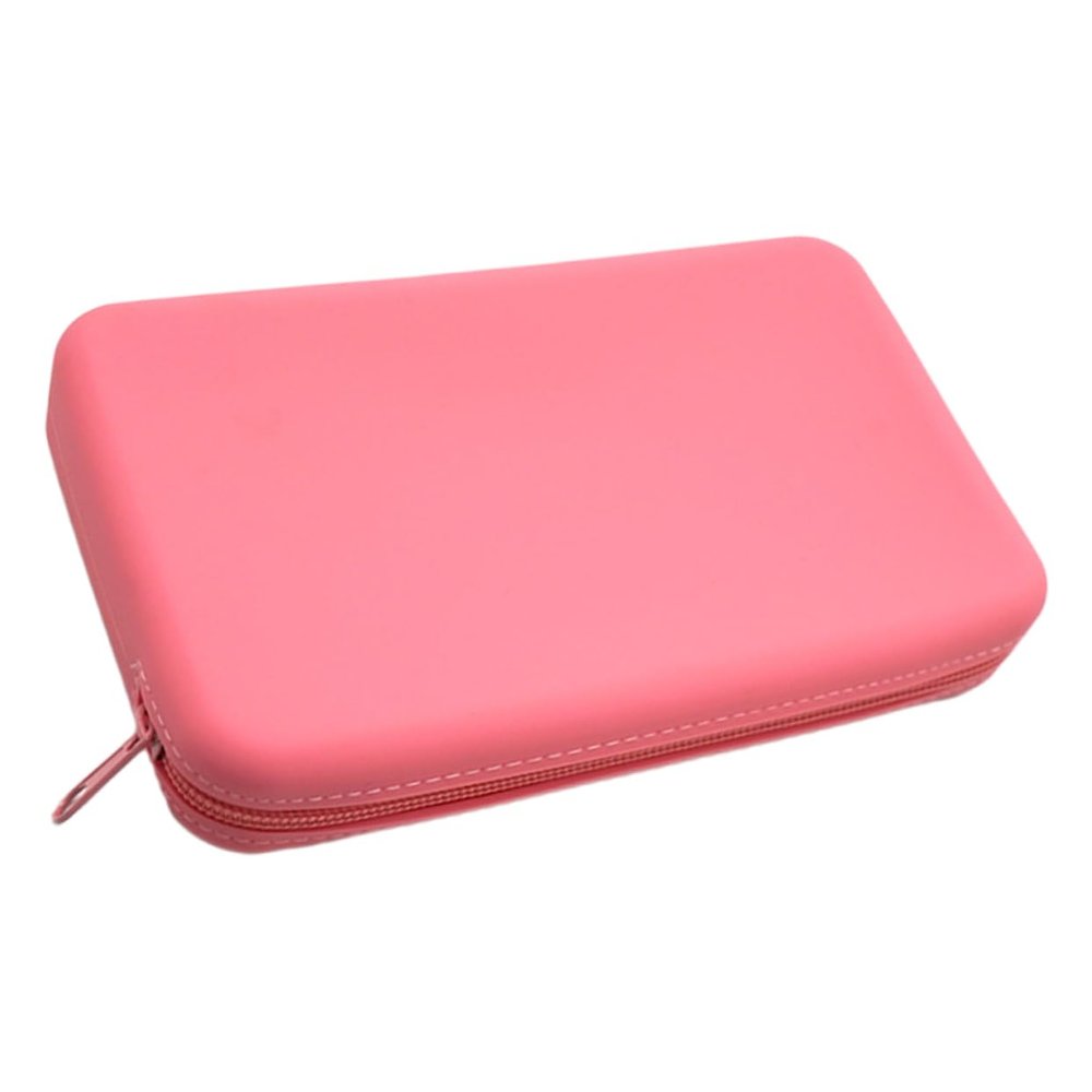 Ipetboom Portable Makeup Bag Travel Toiletry Bag Silicone Makeup Brush Storage Zipper Closing Small