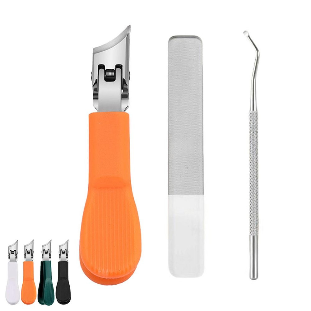 Super Sharp Oblique Nail Clippers, Wide Jaw Opening Anti-Splash Slanted Nail Clipper, Household Nail Trimmer for Women and Men (Orange)