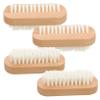 VALICLUD 4Pcs Wooden Nail Brush Set Dual-Sided Fingernail Cleaner Soft Bristles for Professional and Home Use for Nail Art and Pedicure Random Color view 1