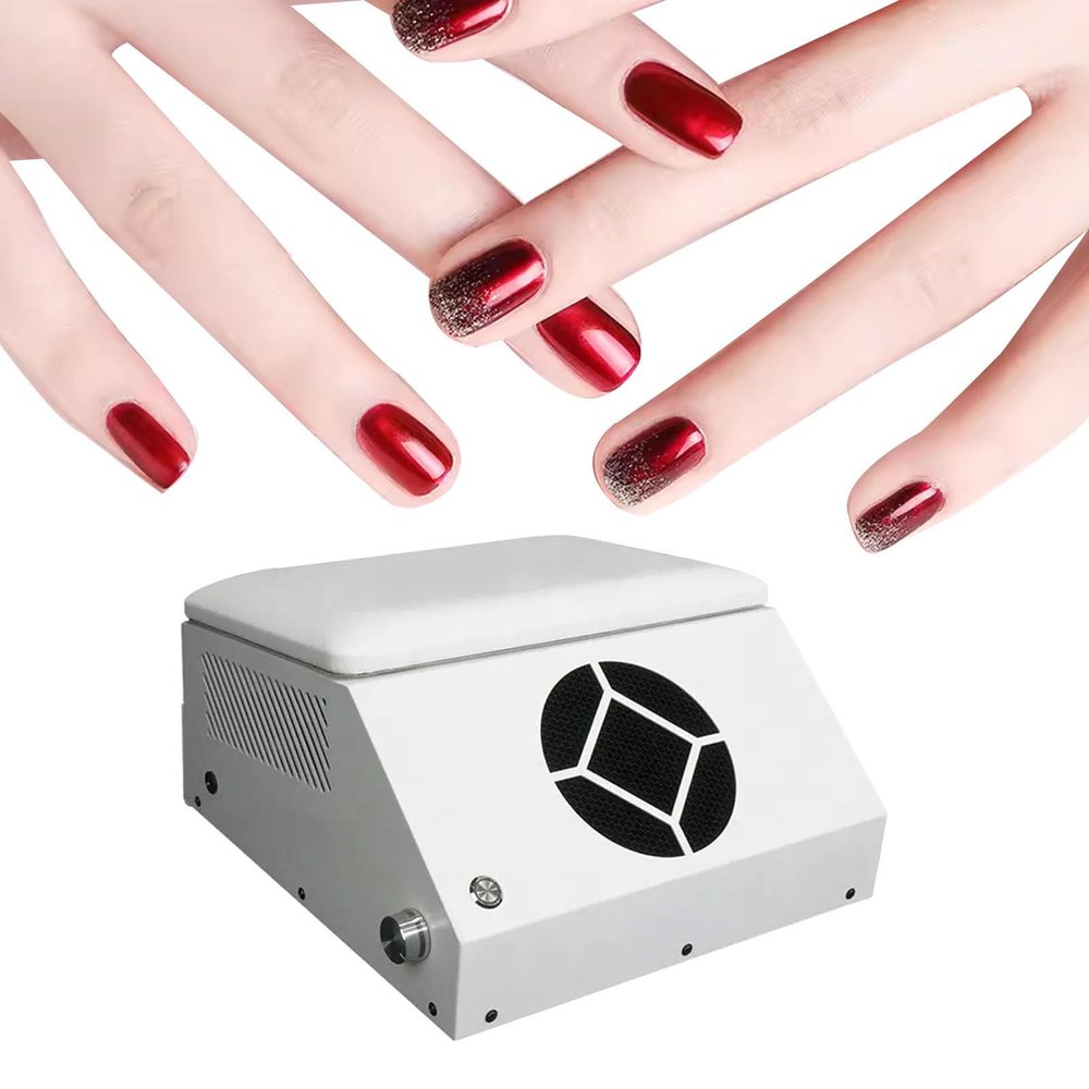 120W Nail Dust Collector with Filter, Polishing Drill Powder Trap Remover, Electric Professional Nails Vacuum Cleaner, Manicure Pedicure Tool (110V)