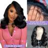 100% Human Hair Body Wave 13x4 HD Lace Front Wig Indian Remy Hair Pre Plucked Long bob Wig for Black Women Natural Color (130% density, 18inch) view 3