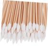 JECOMPRIS 100pcs Long Wooden Cotton Swabs Single-Tipped Disposable Swabs for Travel Makeup and Cleaning view 3